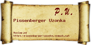 Pissenberger Uzonka névjegykártya